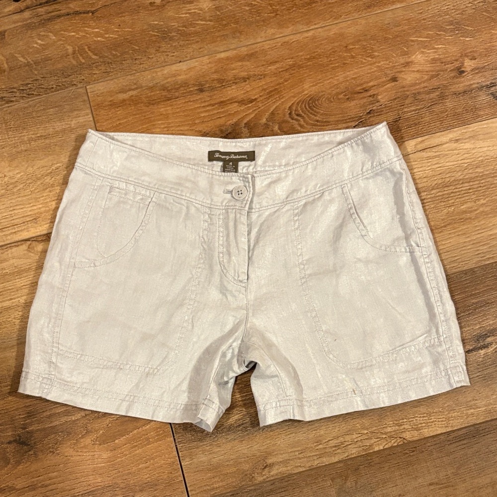 Tommy Bahama Women's Light Gray Linen Shorts